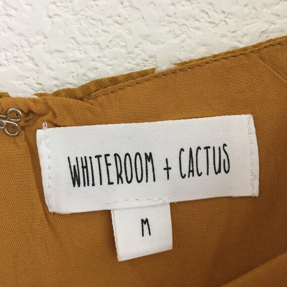 Whiteroom + Cactus Womens M Above Knee Dress Mustard Yellow & White Polka Dots - Picture 6 of 16